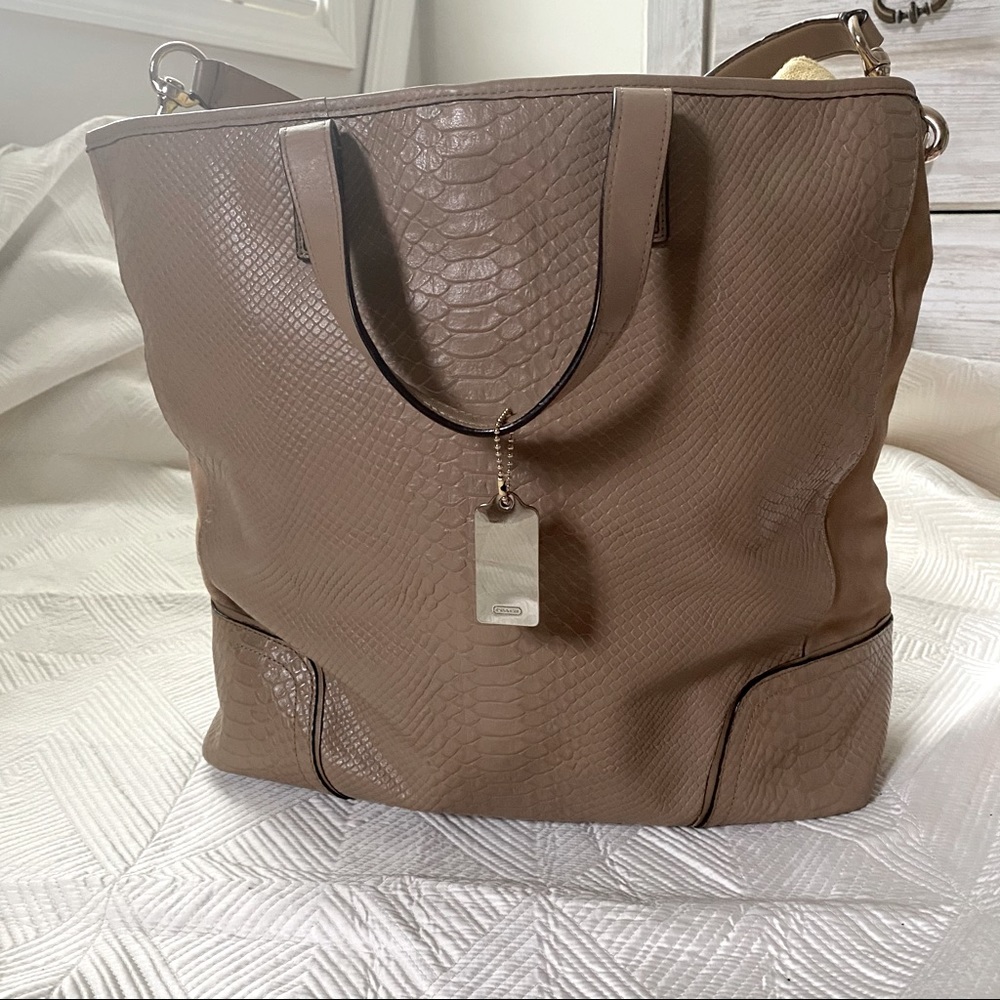 Coach Hadley XL Python Embossed Leather Bag